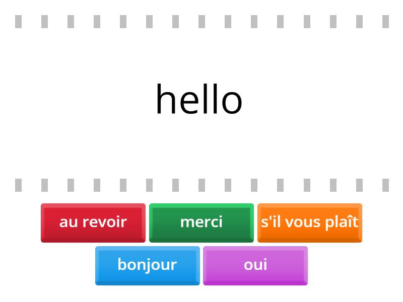 French 5 a day - Week 1 - Find the match