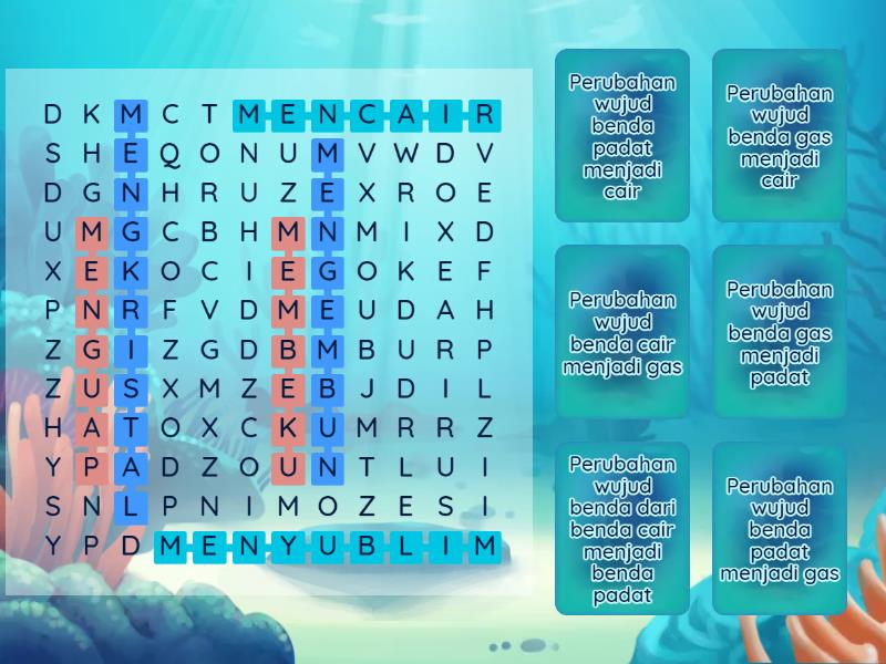 Perubahan Wujud Benda Kelas 4C Wordsearch