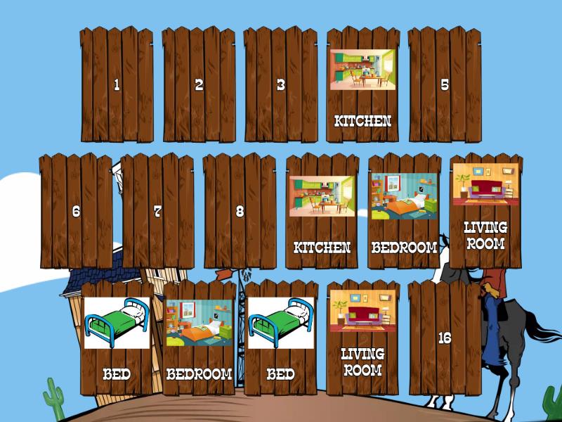 PARTS OF THE HOUSE Memory Game Matching pairs