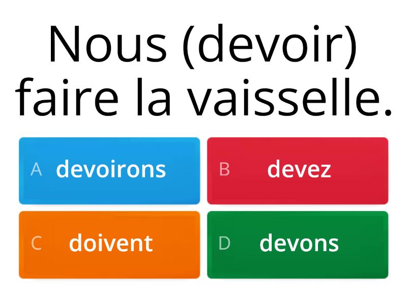 Les Verbes Du 3e Groupe - Quiz