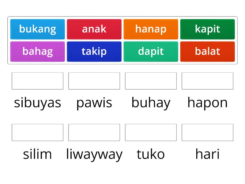 Filipino Tambalang Salita Match Up 2219