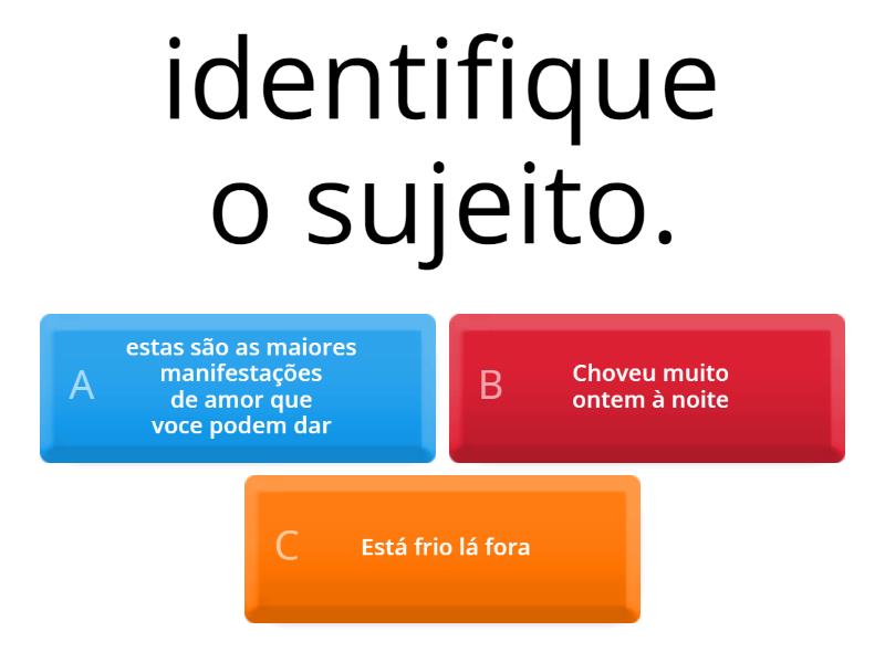 Tipos de sujeito - Quiz