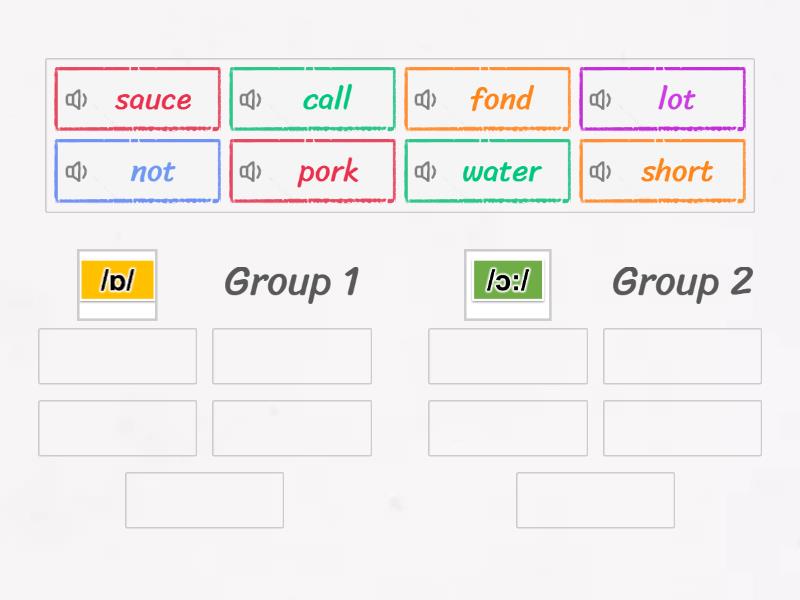 Pronunciation quiz - Group sort