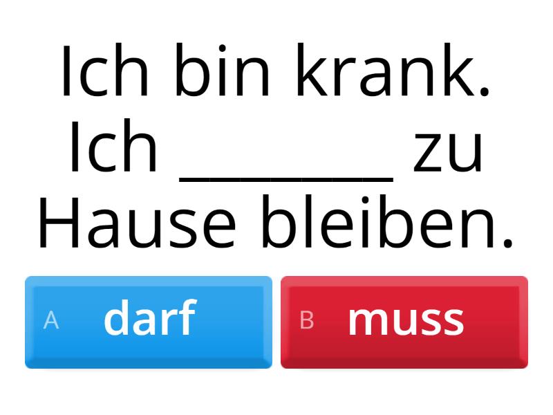 Müssen/dürfen - Quiz