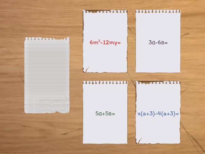 А-7. Вынесение общего множителя за скобки. Вариант 2 - Cartas al azar