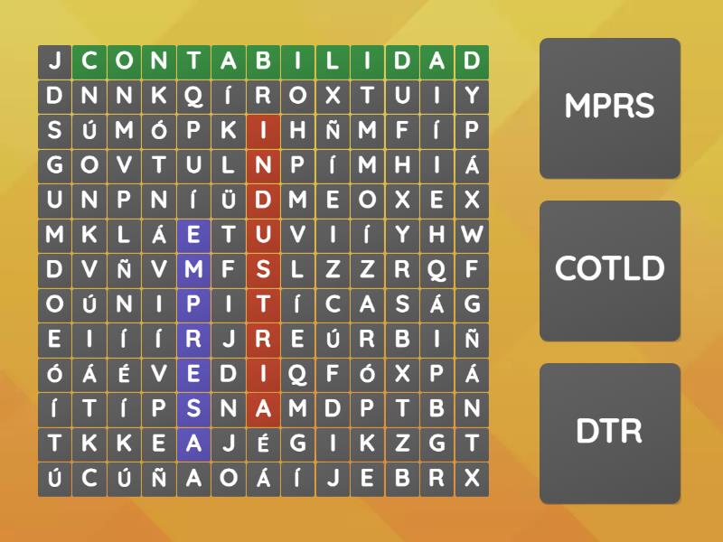 Juego Contable - Sopa de letras