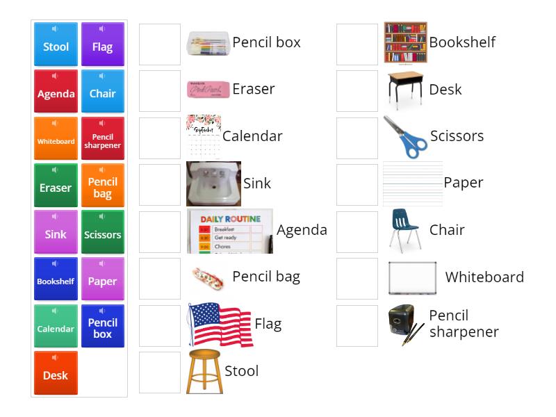 Things in the Classroom - Match up