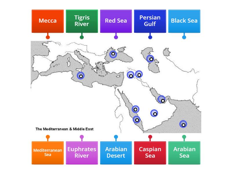 Geography of the Arabian Peninsula - Labelled diagram