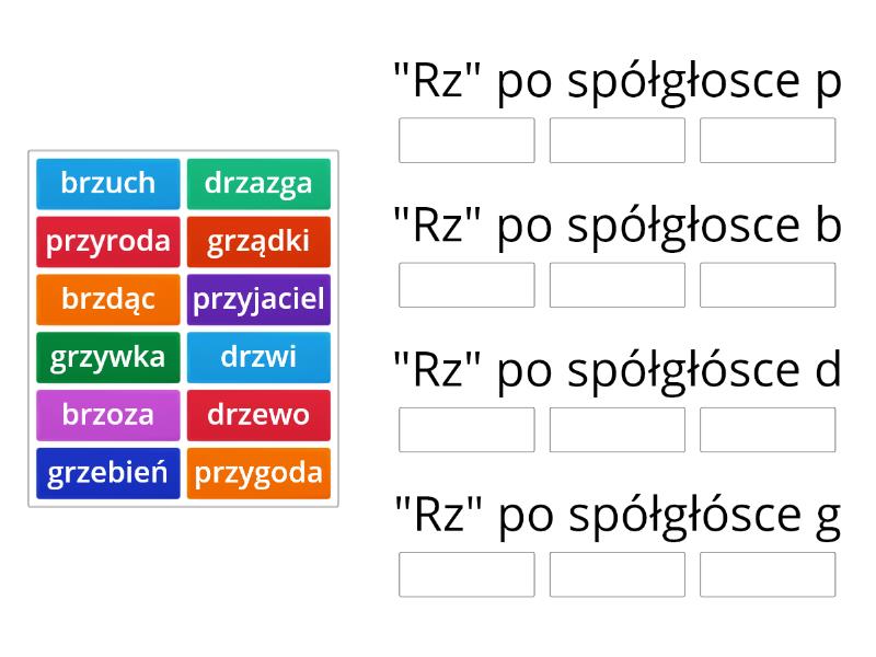 Rz Po Spółgłoskach Group Sort 9325