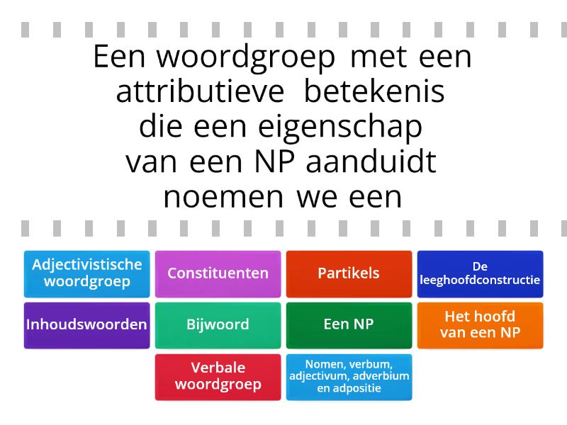 Zinsdelen & Woordsoorten - Find The Match