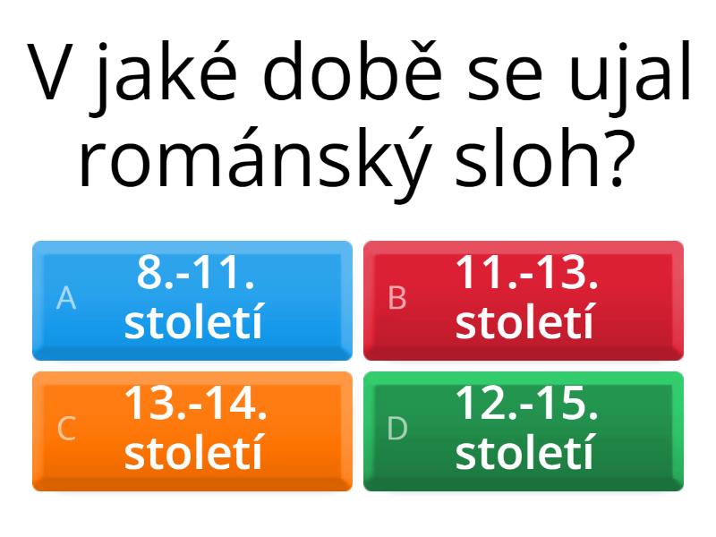Románský sloh - Quiz