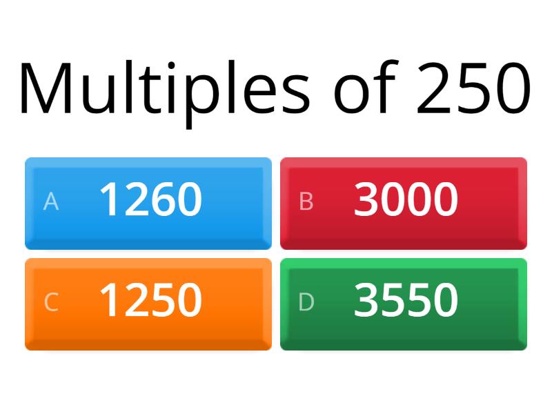 Multiples and factors quiz