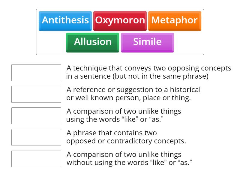 Father to Son Poetic Devices and Definition - Match up