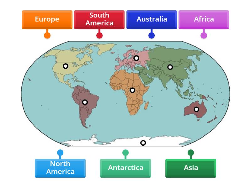 Continent Locator - Labelled diagram