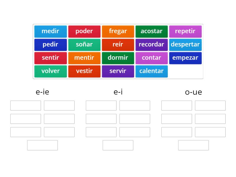 Verbos Irregulares Group Sort