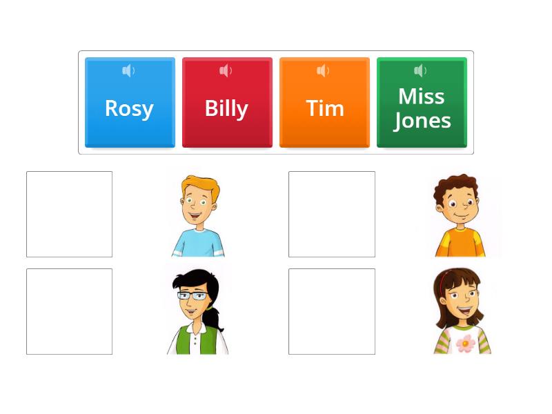 family and friends 1 starter unit characters - Match up