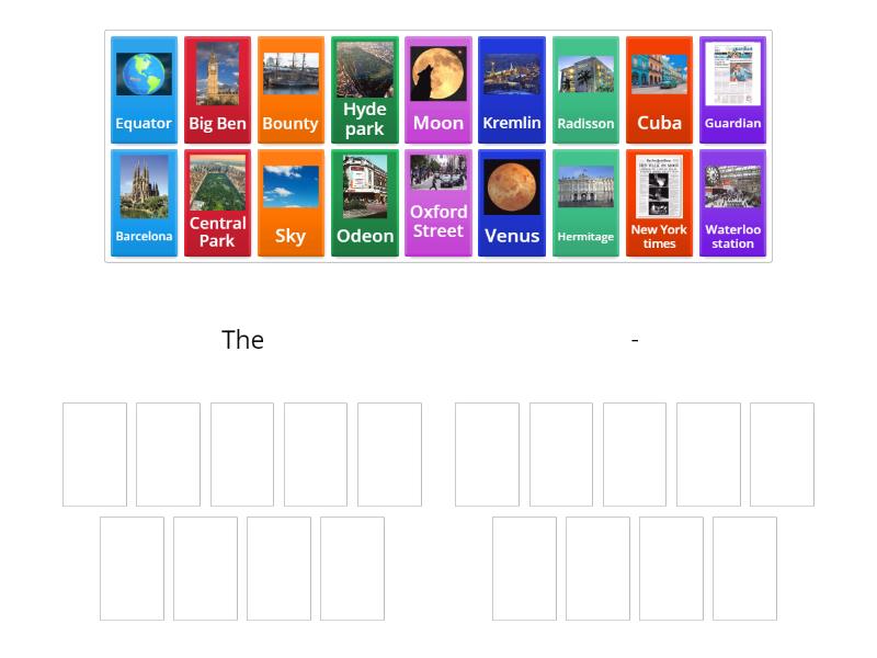 Definite article with names - Group sort
