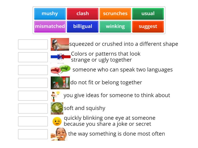 Marisol McDonald Doen't Match: Vocabulary - Match up