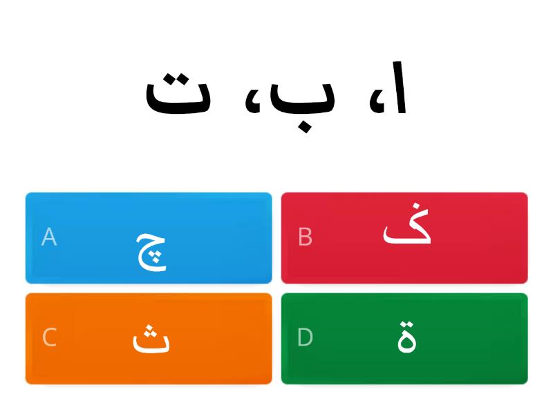 Letakkan Huruf Jawi Yang Sesuai Mengikut Susunan   Quiz