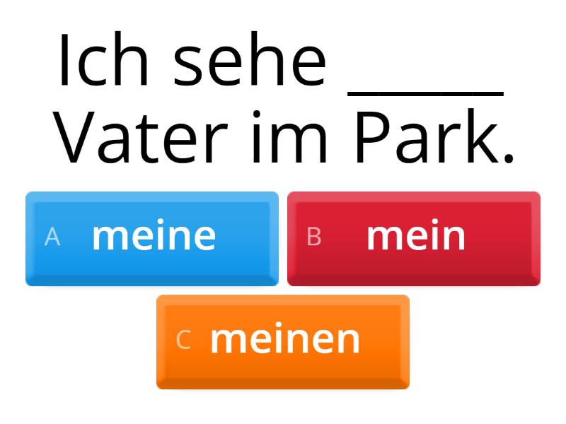 Possessivartikel Mein/dein/sein/ihr Im Akkusativ. - Quiz