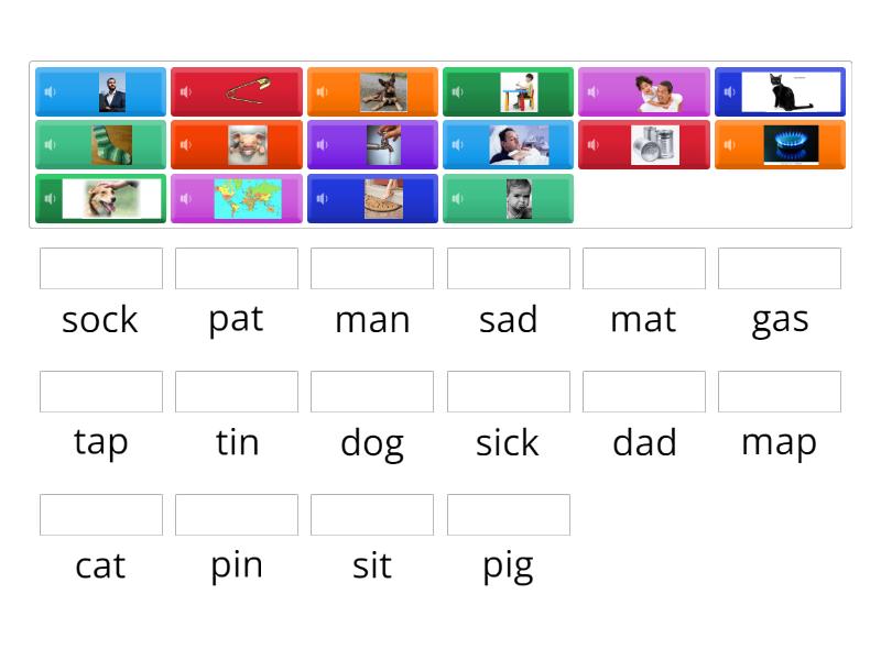 Reading CVC words (sets 1-3) - Match up