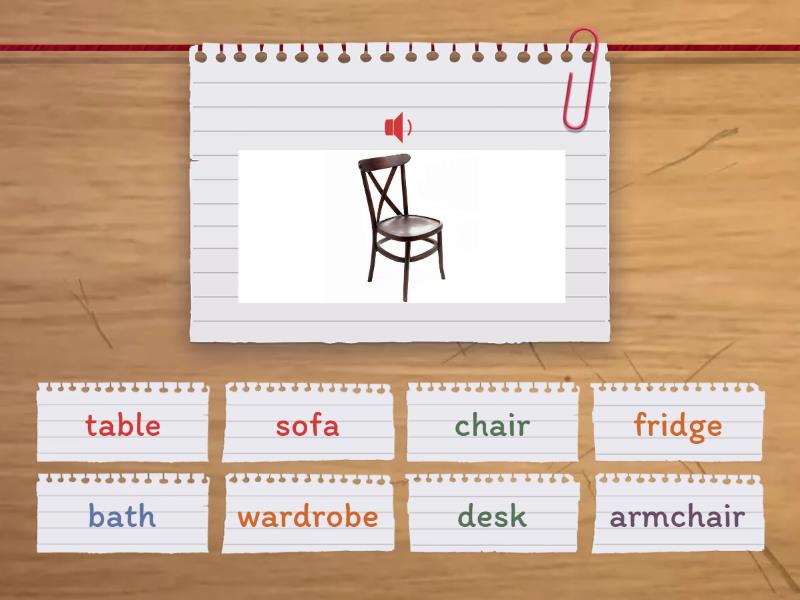 Go Getter 1 Unit 3.1 Furniture - Find the match