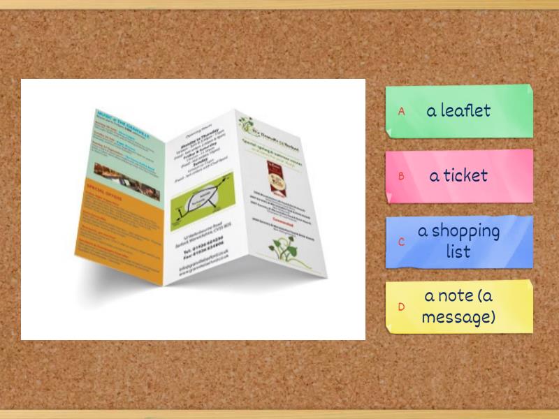 Types of text quiz