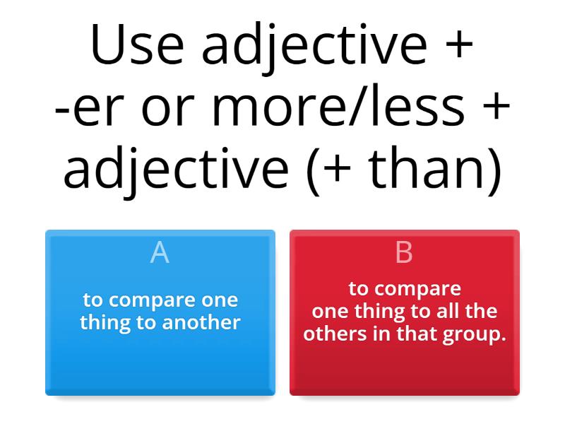 Comparatives/Superlatives - Quiz