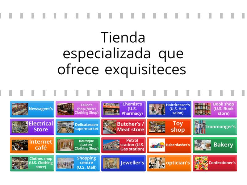 Types of shops: English - Spanish - Cada oveja con su pareja