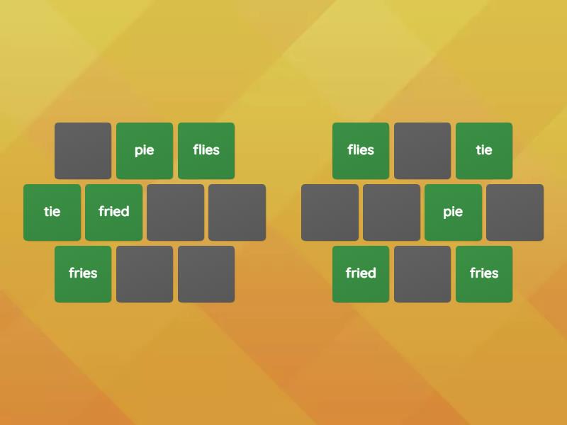 ORANGE GROUP 'ie' spelling pattern - Matching pairs