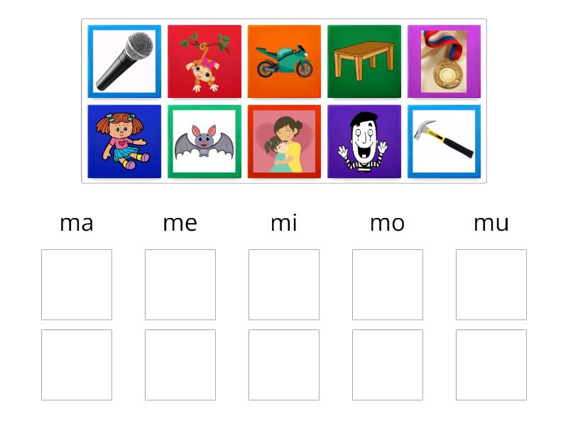 Sílaba inicial: ma - me - mi - mo - mu - Group sort