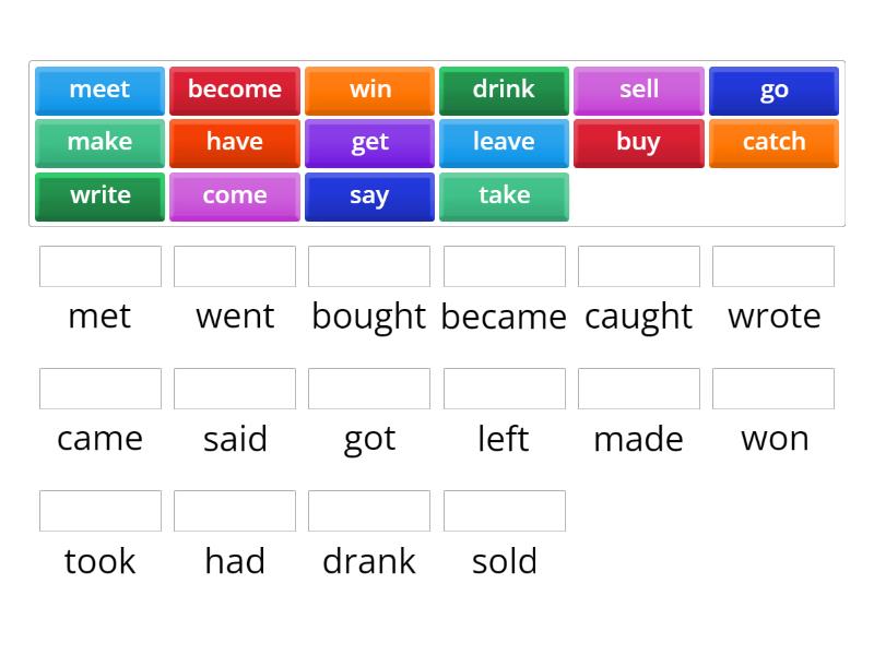 Past Simple Irregular Verbs - Match up