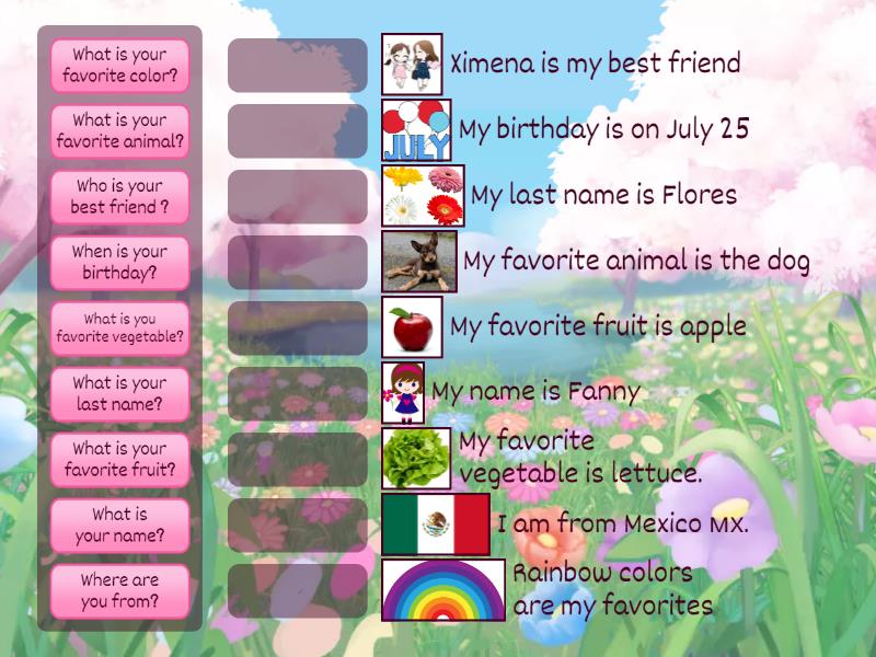 Introducing yourself Match up