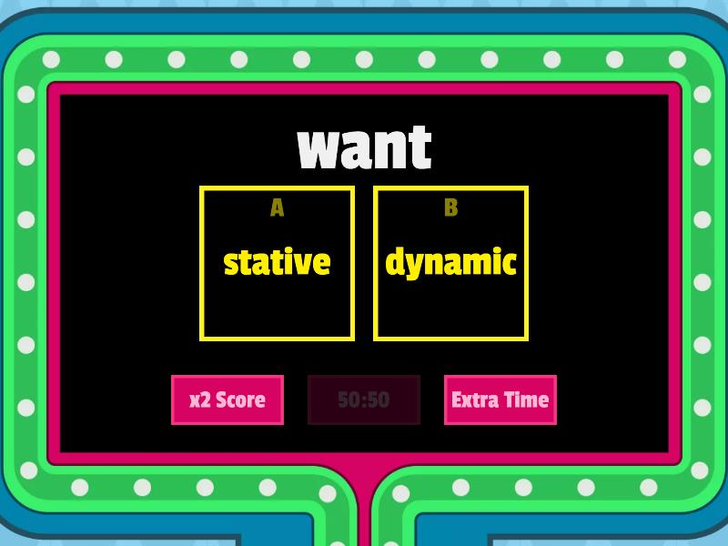 Stative Vs Dynamic - Gameshow Quiz