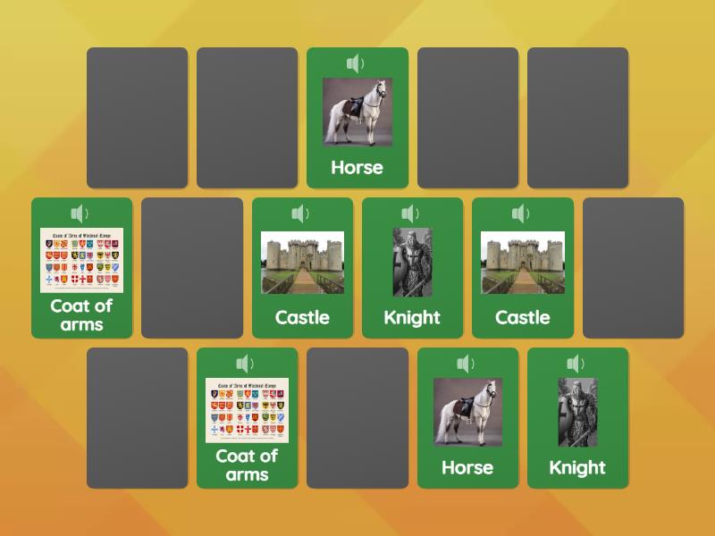 Castles & Knights Memory game - Matching pairs