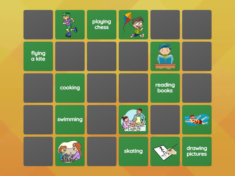 Free Time - Action Verbs - Matching pairs
