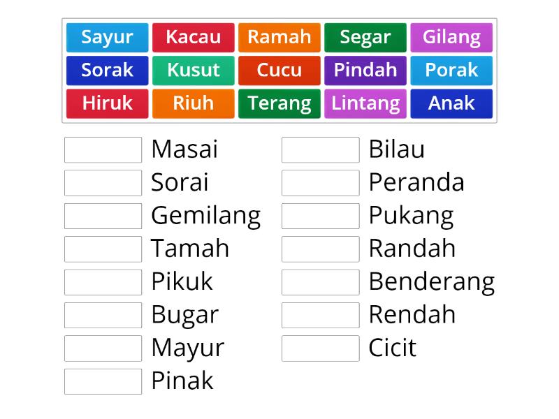 Kata Ganda Berentak Tahun 3 - Match Up