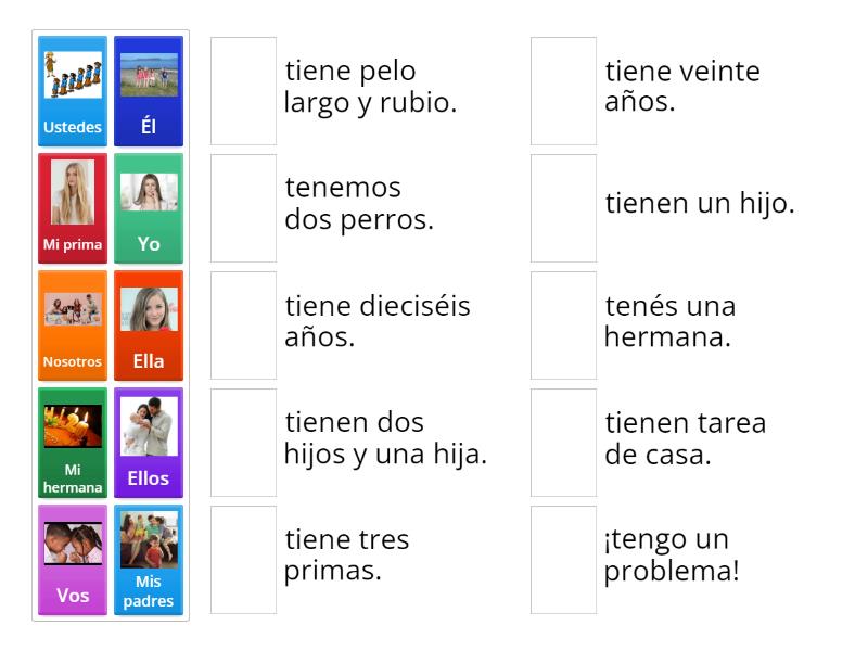 Verbo TENER - Une las parejas