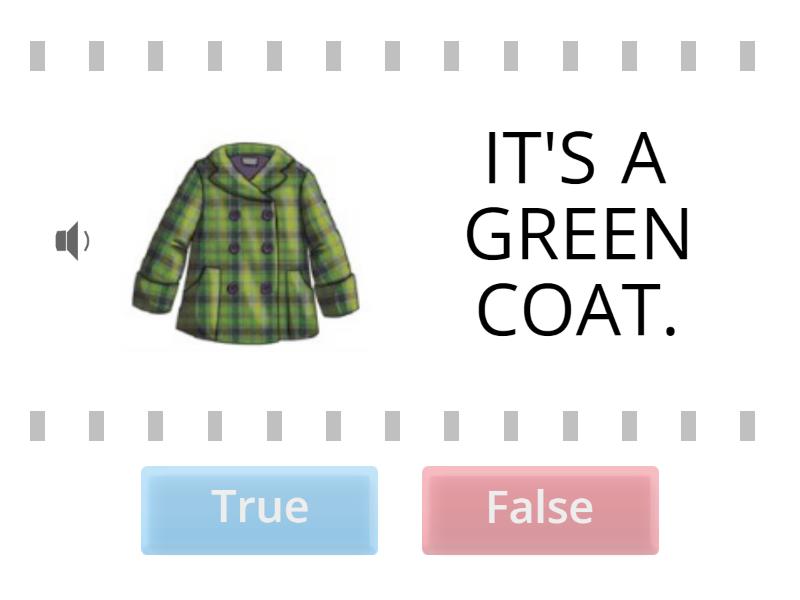 Clothes and colours - (Rainbow Bridge 2 - Unit 6) - True or false