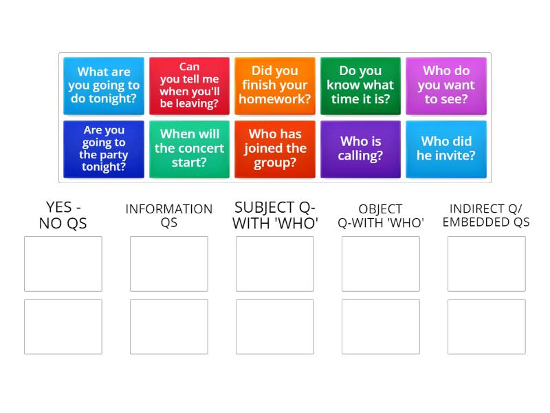QUESTION FORMS - Group sort