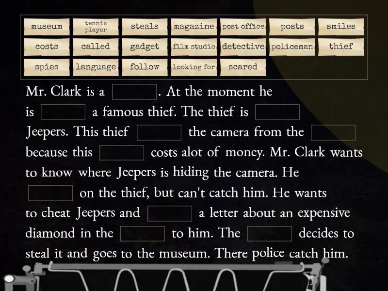 A detective story - Complete the sentence