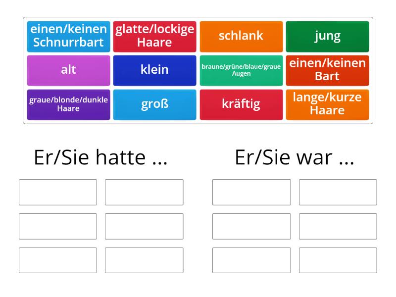 Hatte oder war? - Group sort