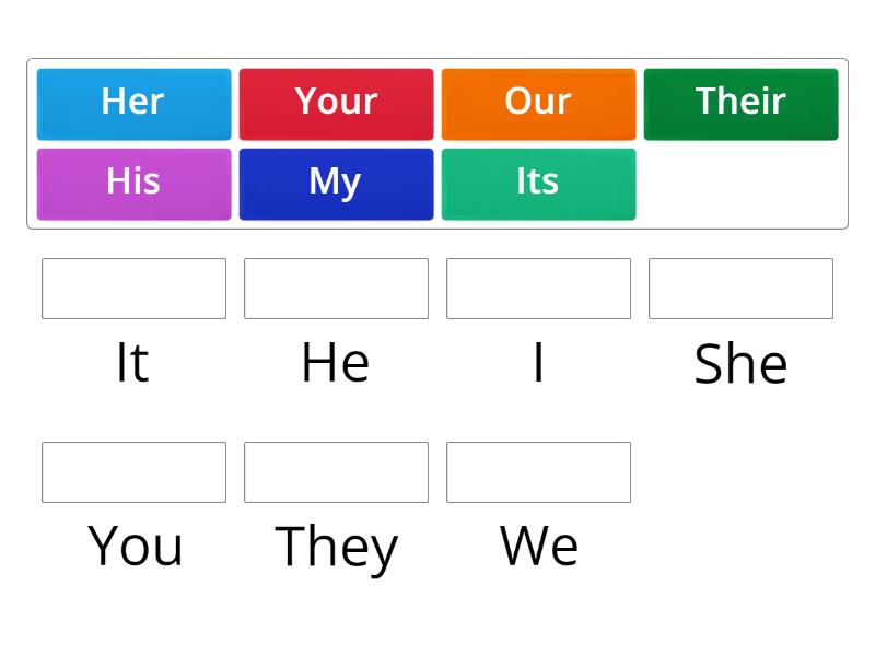 I-My, we-our, you-your, his, her, its, their - Match up