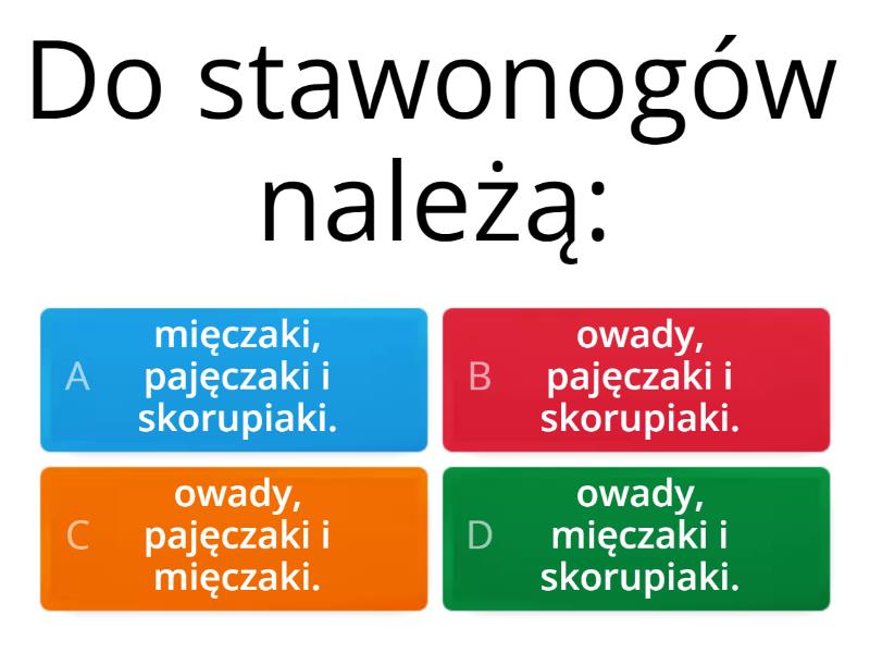 Stawonogi I Mięczaki Test Stawonogi i mięczaki quiz - Test