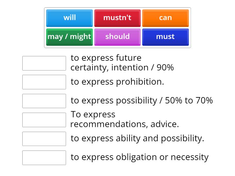 A2: Modal verbs - Match up