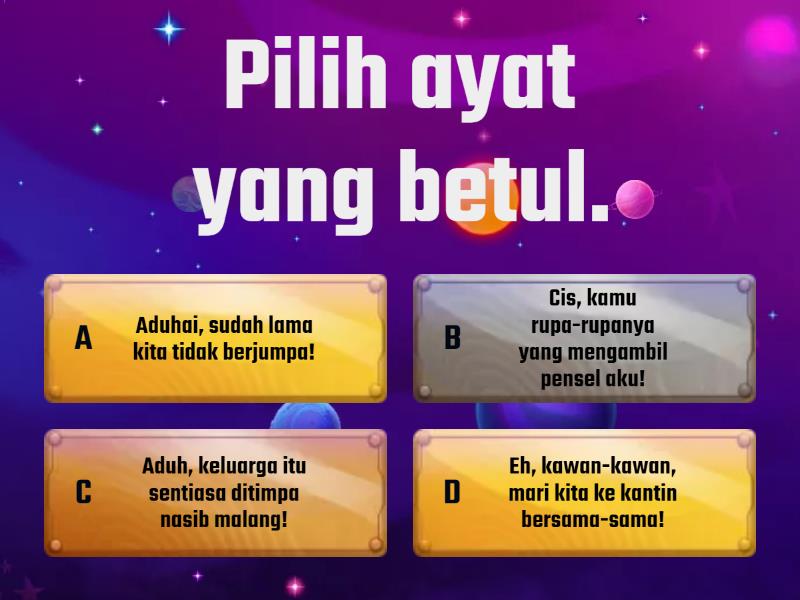 Ayat Seruan Dan Ayat Perintah - Quiz