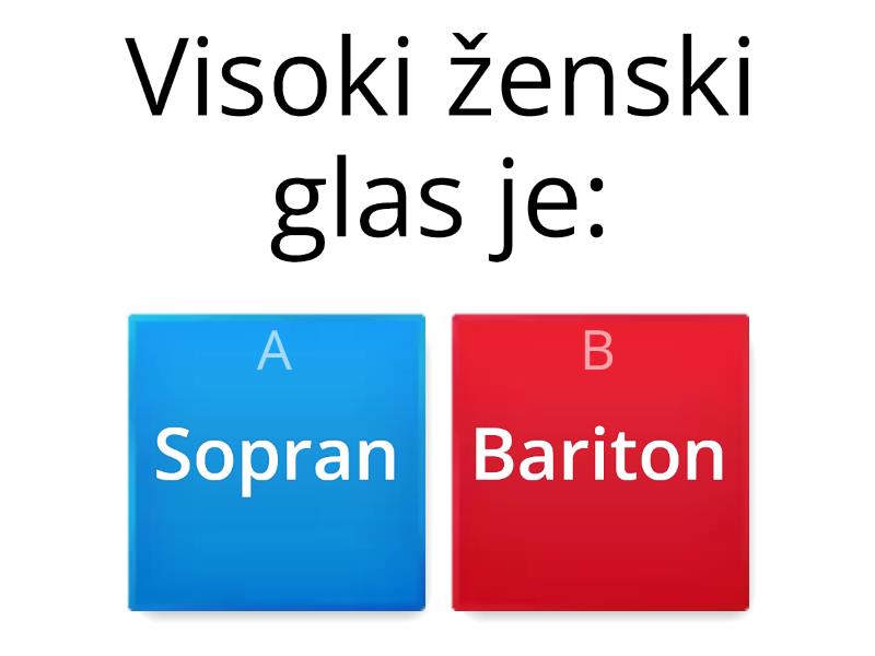 Pjevački Glasovi/načini Izvođenja - Kviz