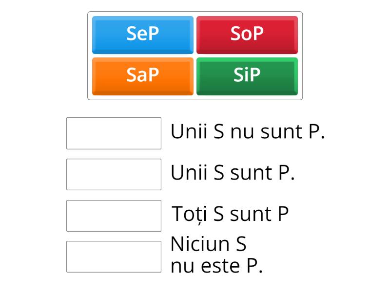 Tipuri de propozitii categorice-formule/citire - Match up