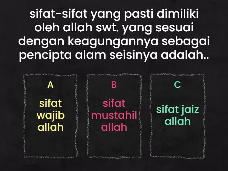 BAB SIFAT SIFAT ALLAH KELAS 7 - Kuis