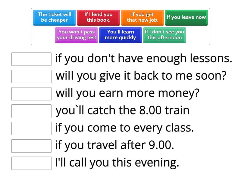 EF Pre Intermediate Unit 8B grammar - Match up